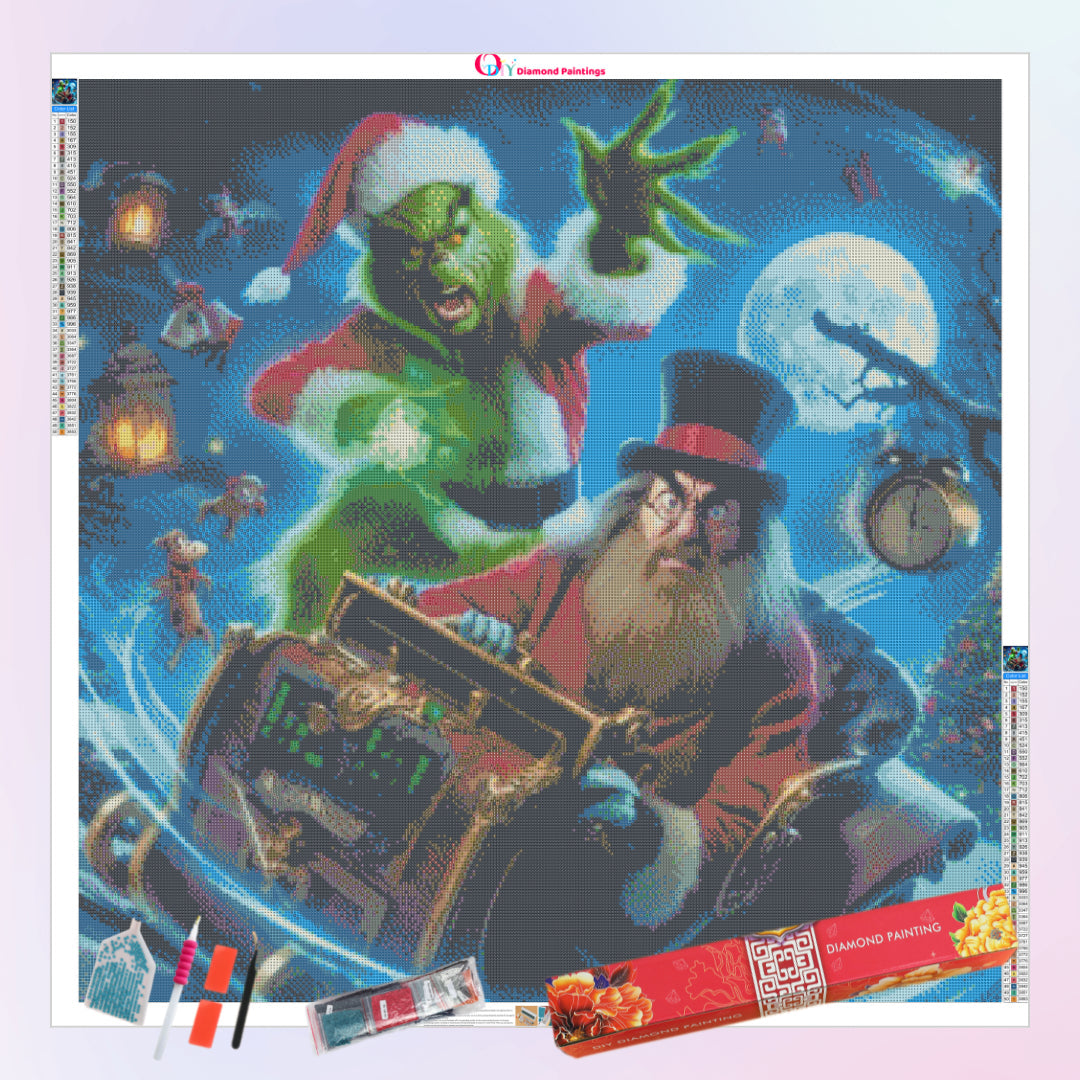 grinch-and-scrooge-traveling-through-time-diamond-painting-art-kit