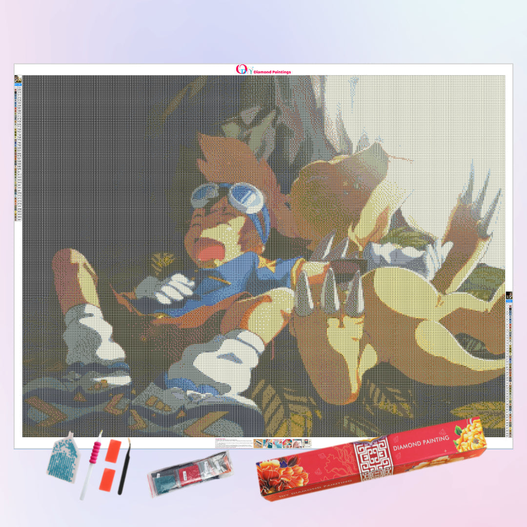 morning-agumon-and-tai-diamond-painting-art-kit