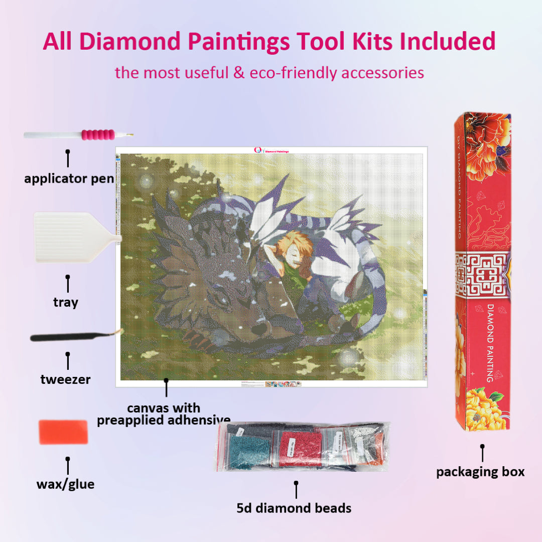 napping-weregarurumon-and-matt-diamond-painting-art-kit
