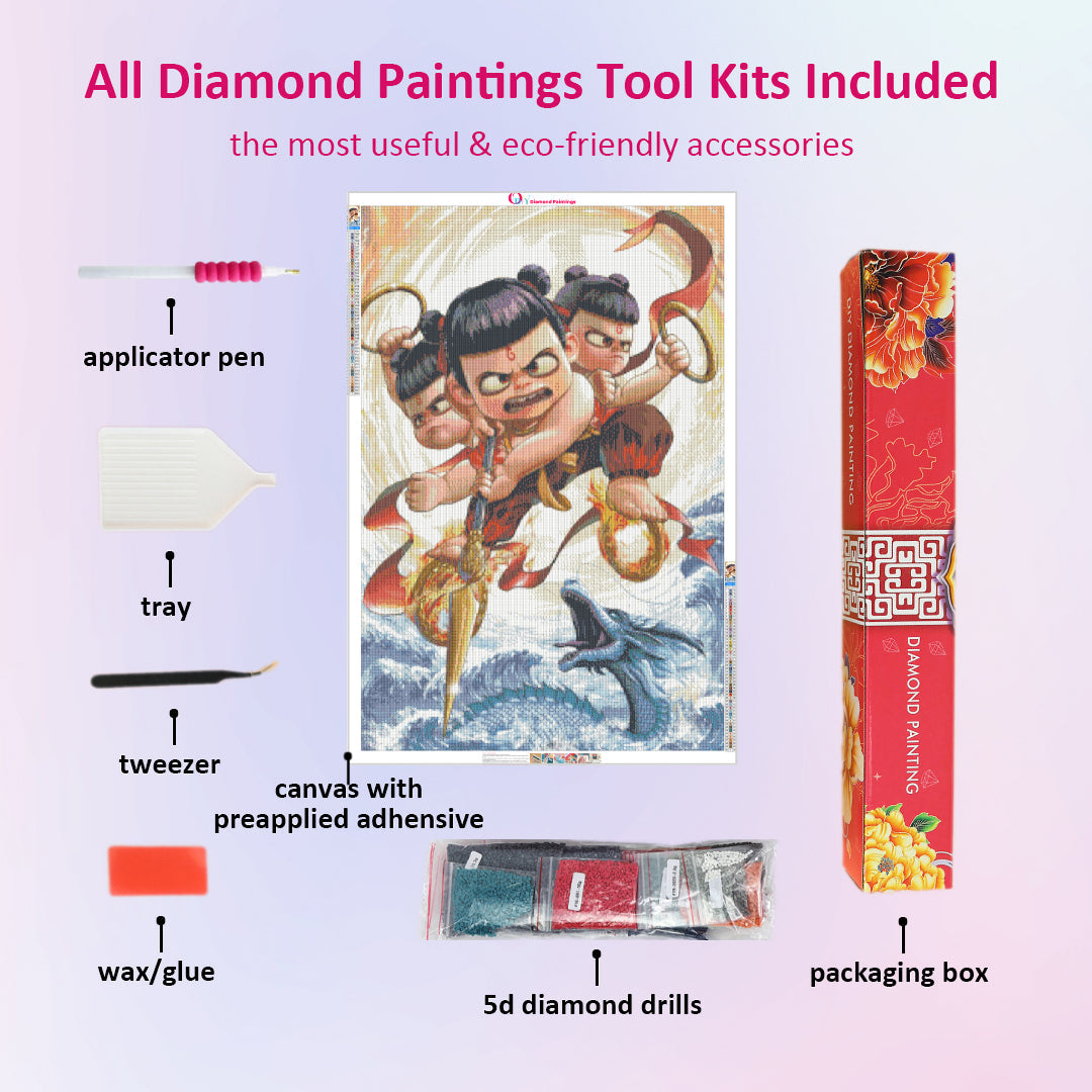 ne-zha-against-dragon-diamond-painting-art-kit