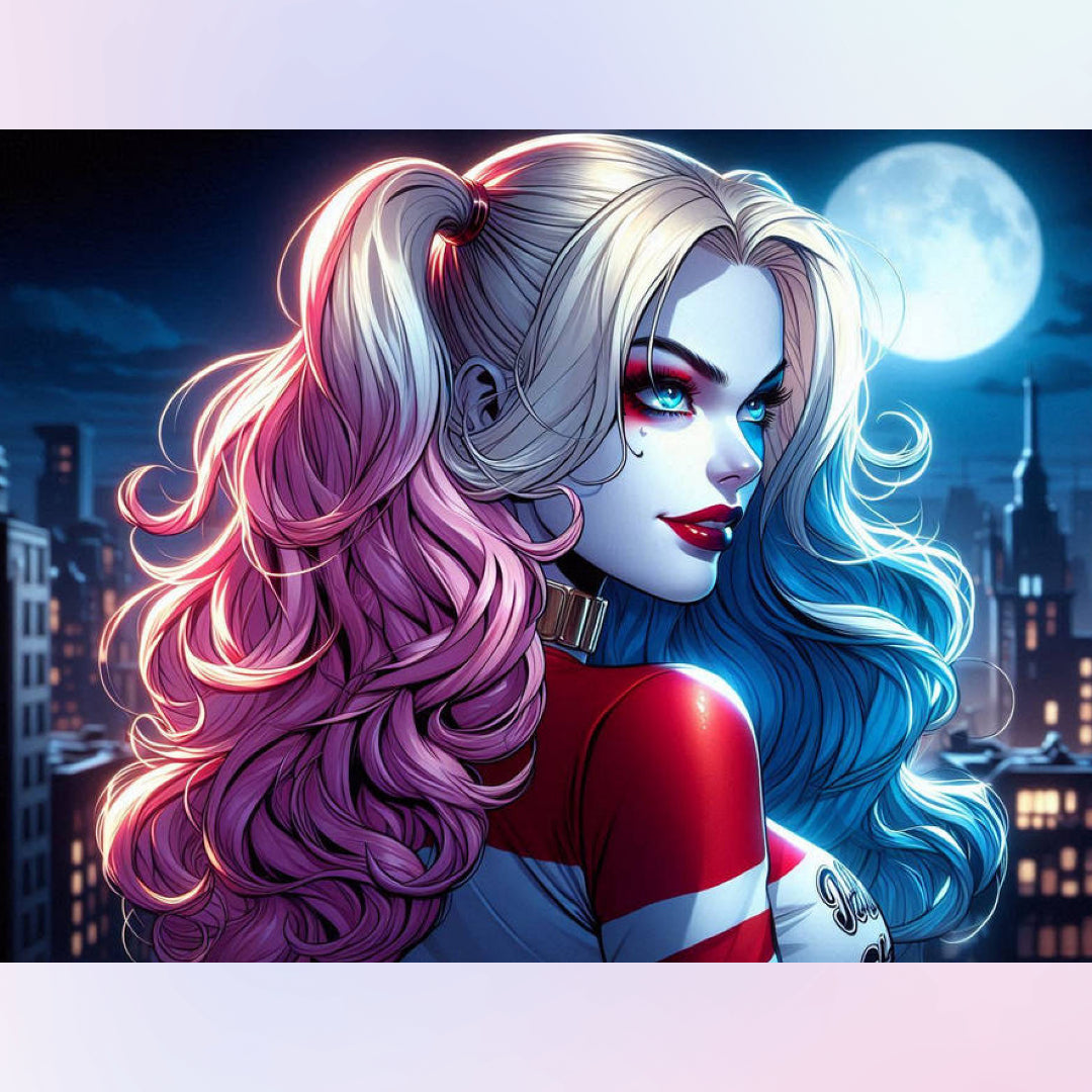 perfect-side-face-harley-quinn-diamond-painting-art-kit
