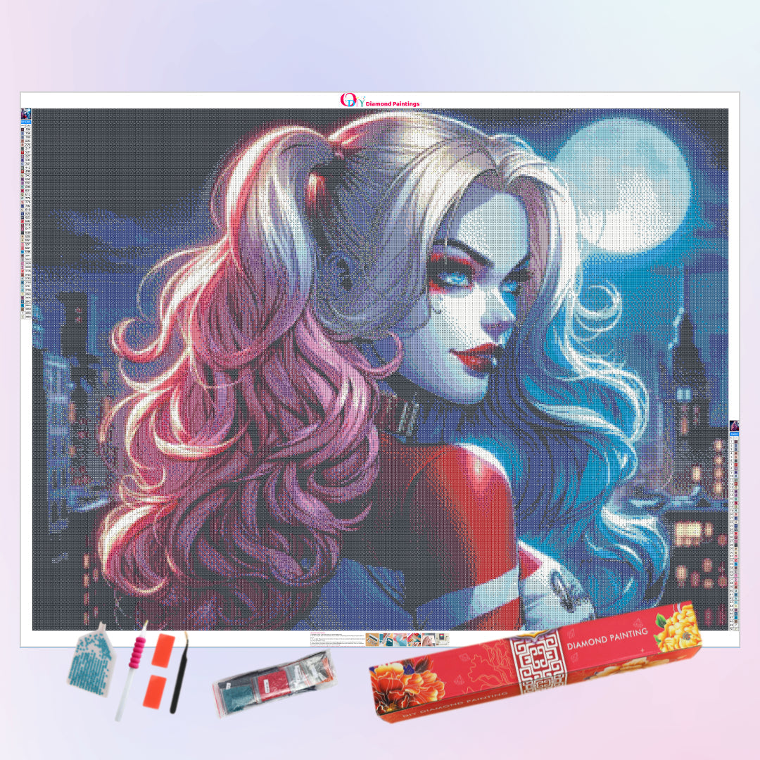 perfect-side-face-harley-quinn-diamond-painting-art-kit