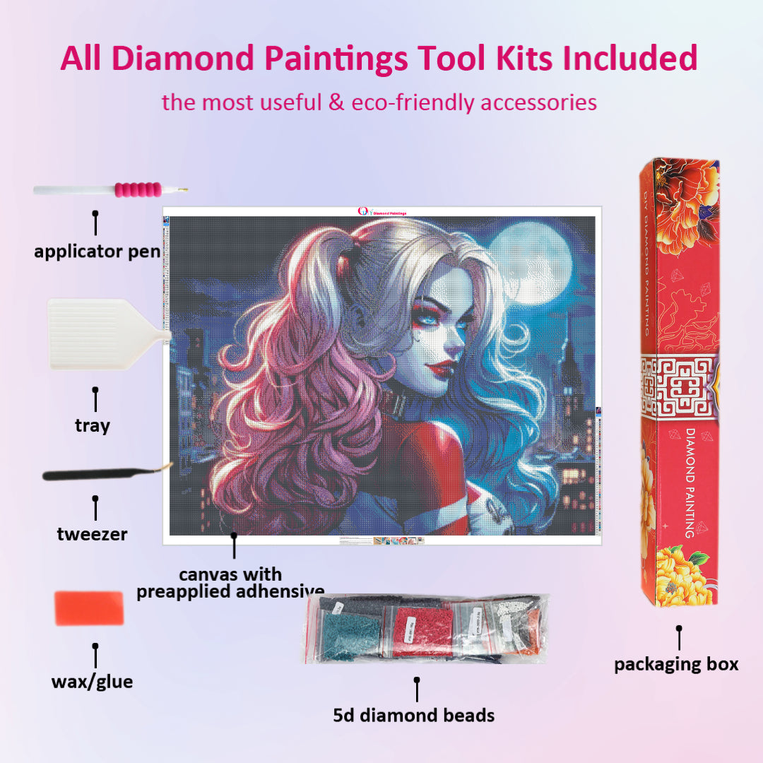 perfect-side-face-harley-quinn-diamond-painting-art-kit