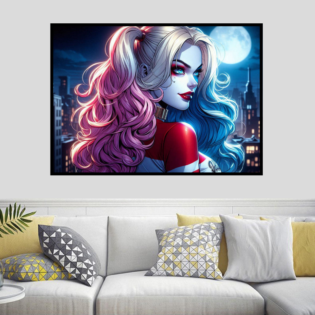 perfect-side-face-harley-quinn-diamond-painting-art-kit