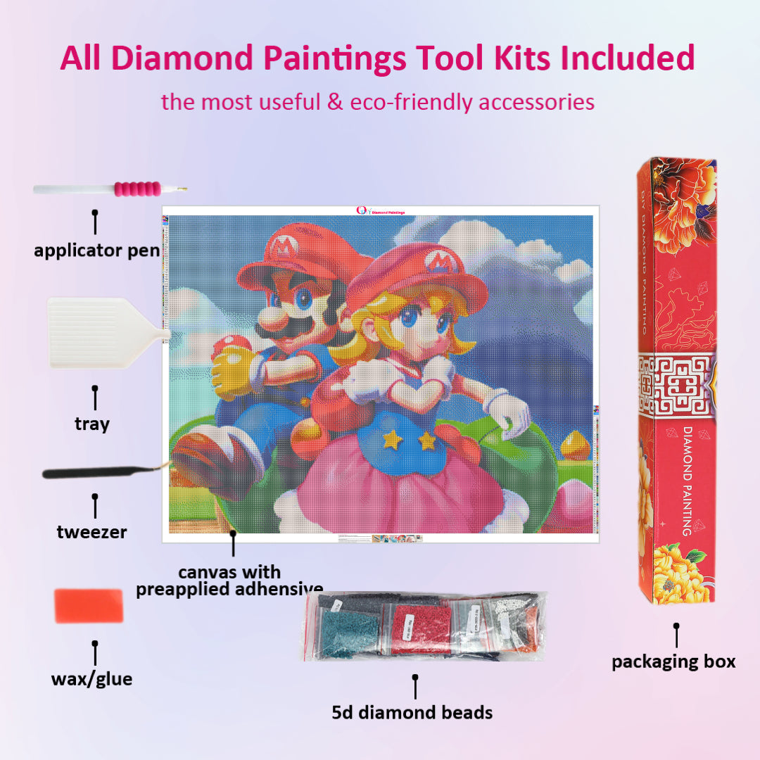 princess-peach-and-mario-diamond-painting-art-kit