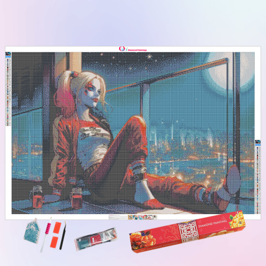 quiet-night-harley-quinn-diamond-painting-art-kit