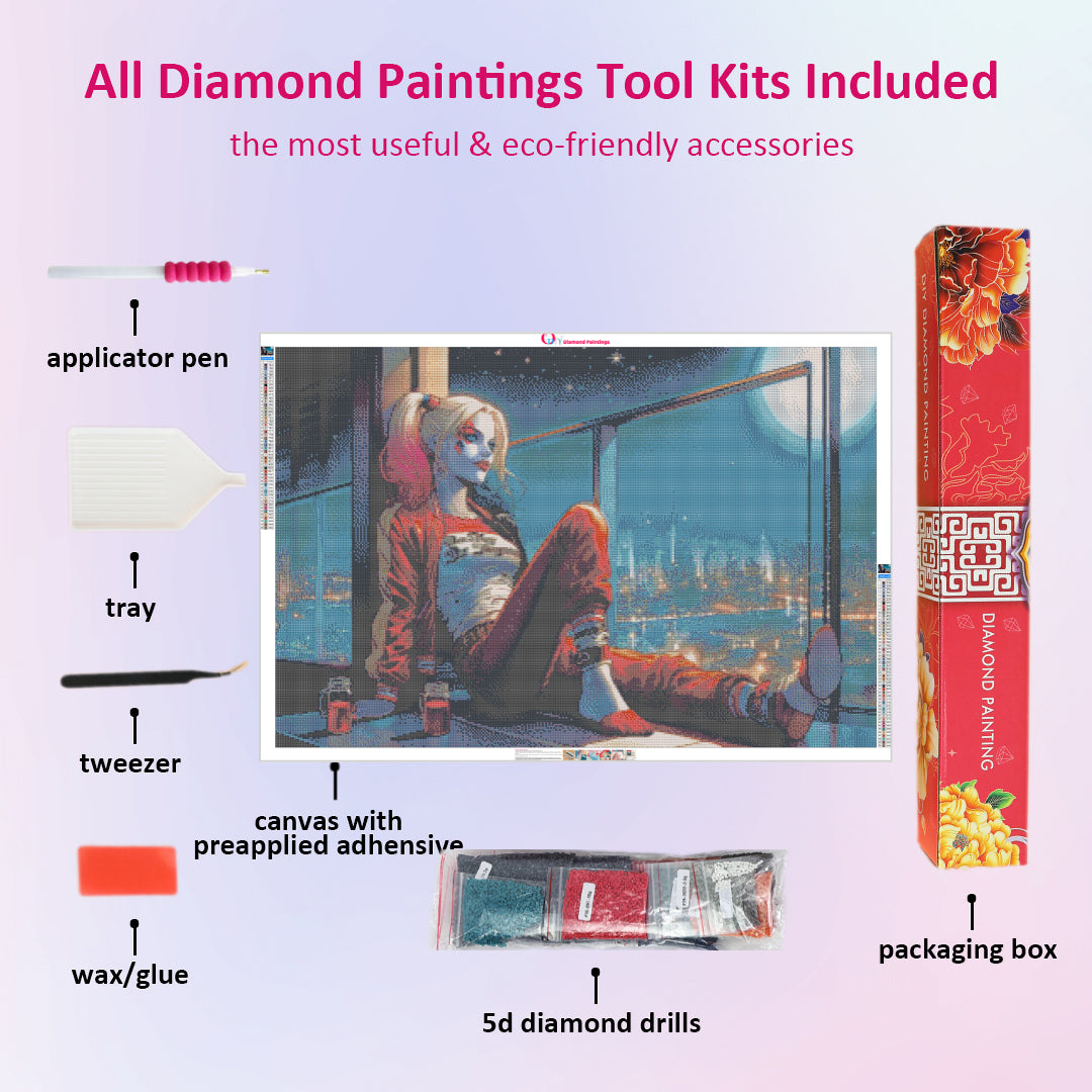 quiet-night-harley-quinn-diamond-painting-art-kit