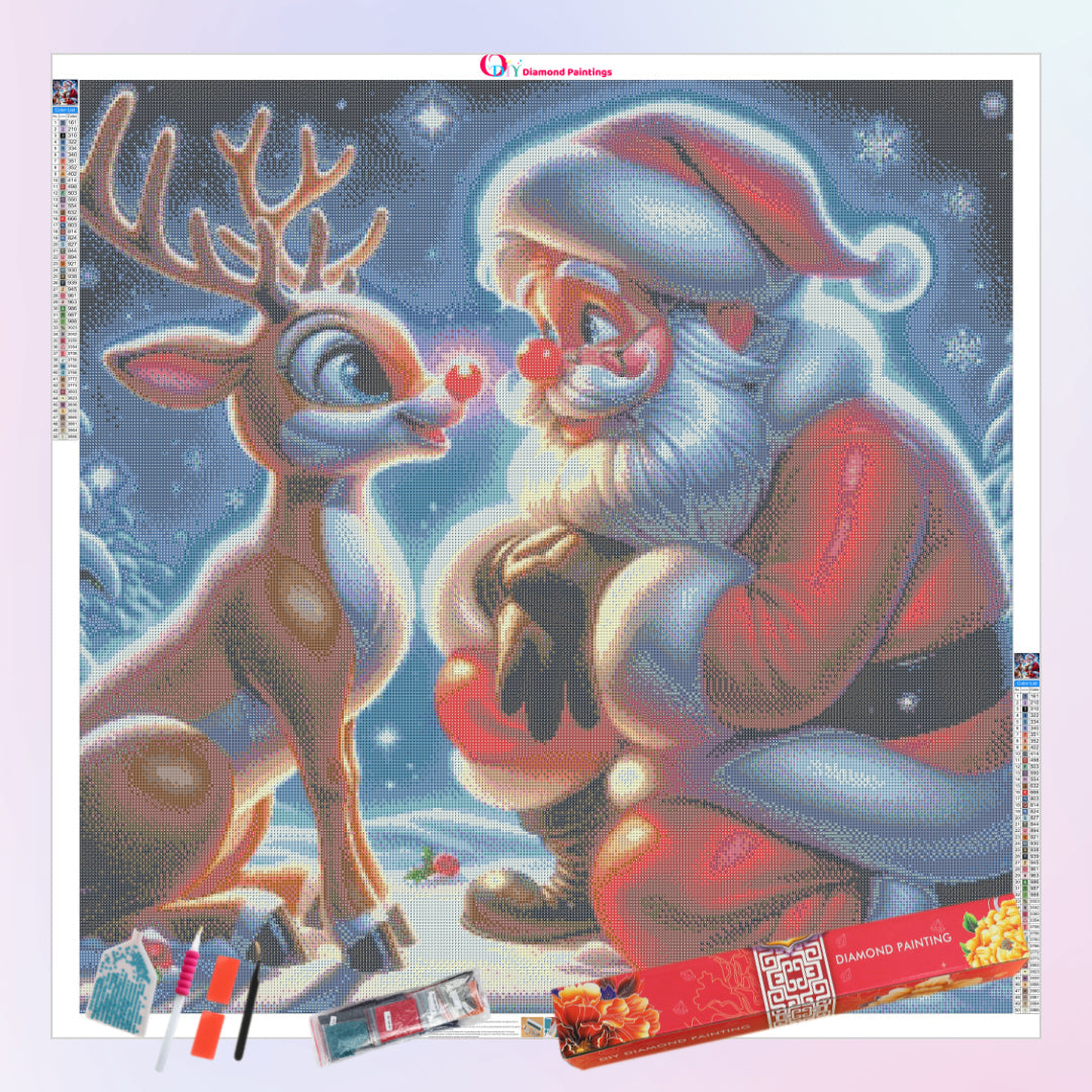 red-nose-reindeer-and-santa-claus-diamond-painting-art-kit