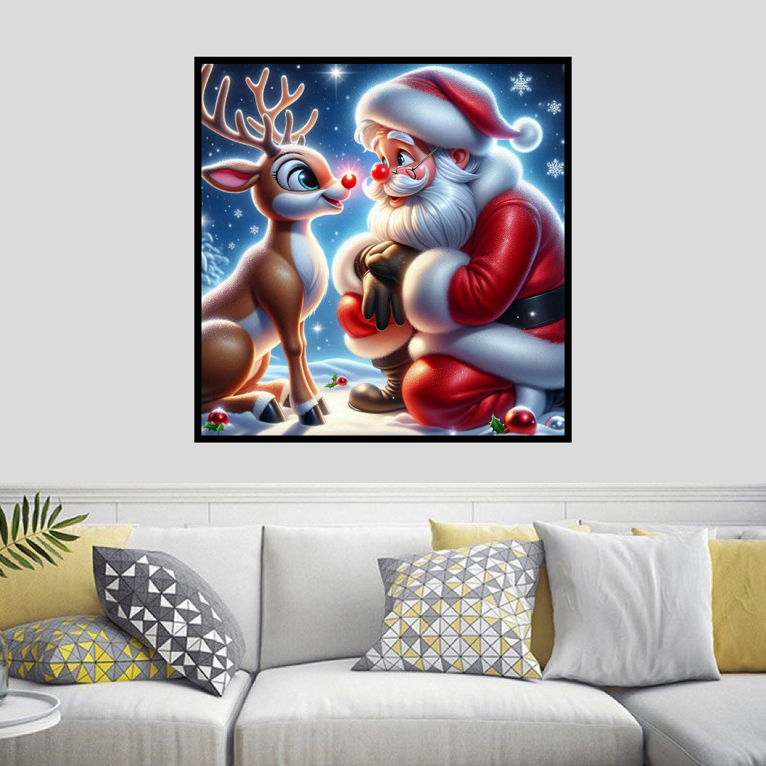 red-nose-reindeer-and-santa-claus-diamond-painting-art-kit