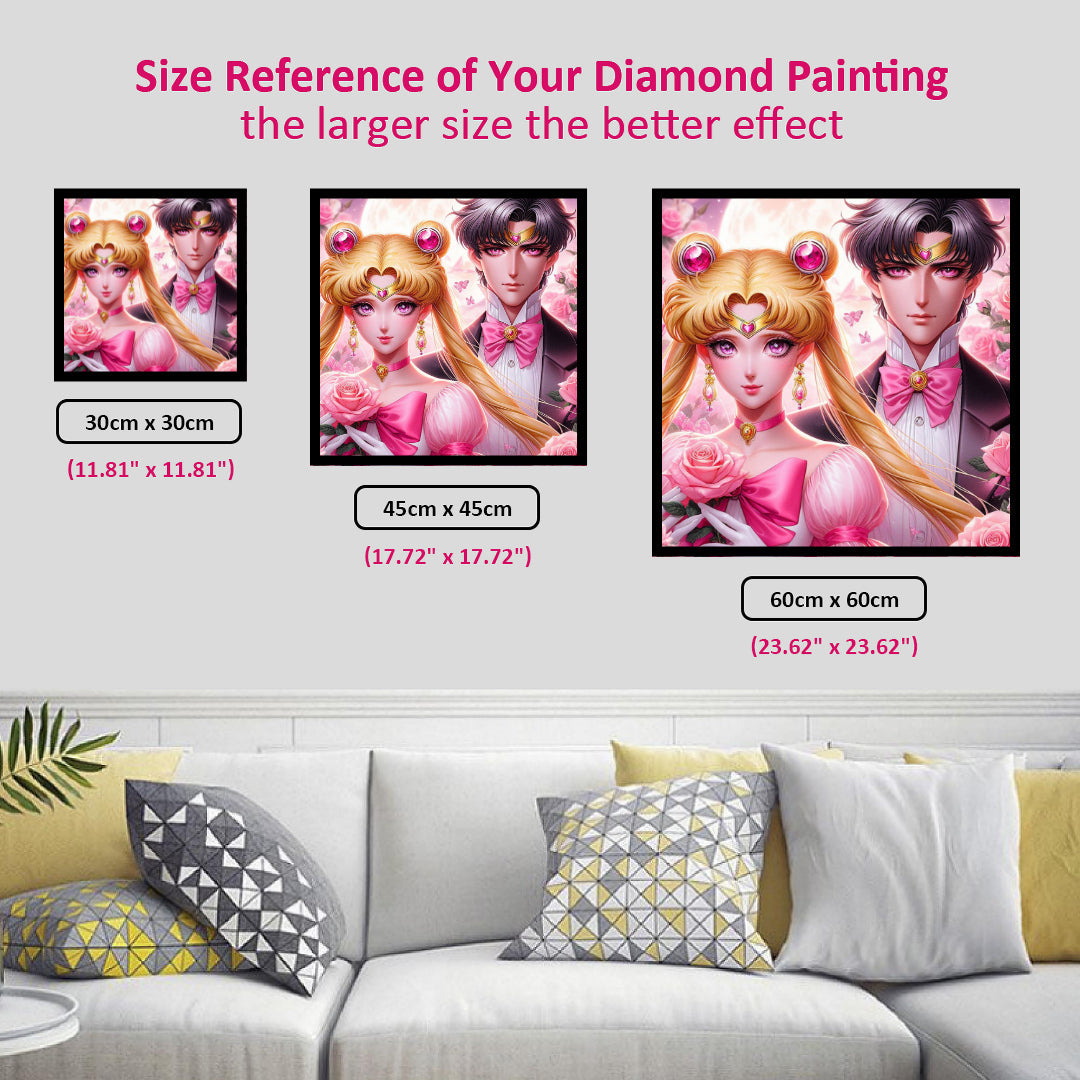 romantic-tuxedo mask-and-sailor-moon-diamond-painting-art-kit