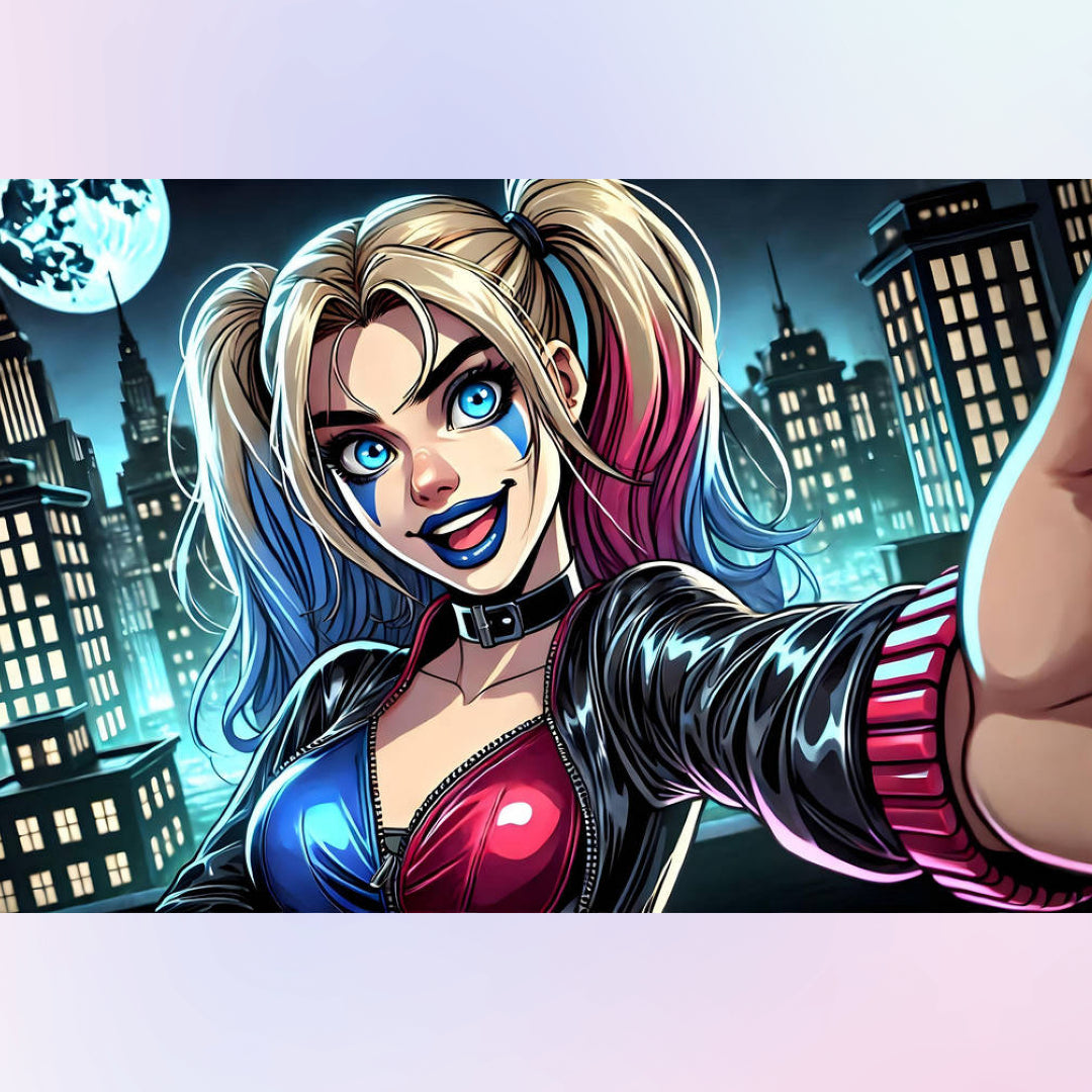 selfie-harley-quinn-diamond-painting-art-kit