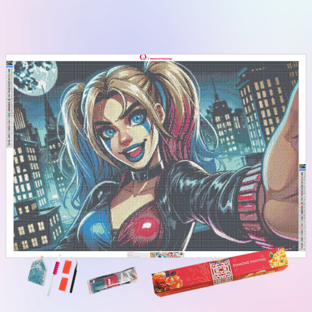 selfie-harley-quinn-diamond-painting-art-kit