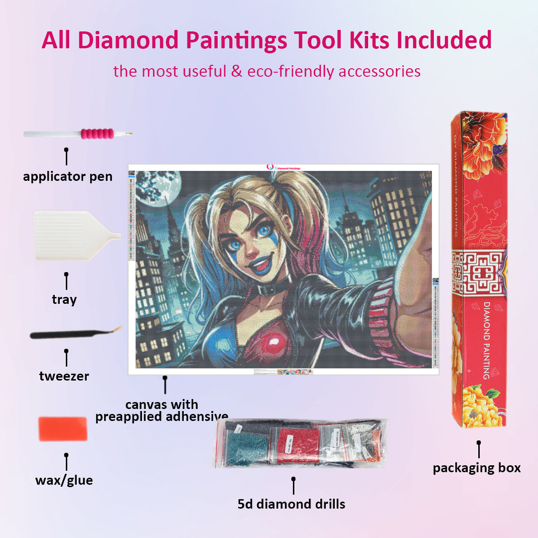 selfie-harley-quinn-diamond-painting-art-kit