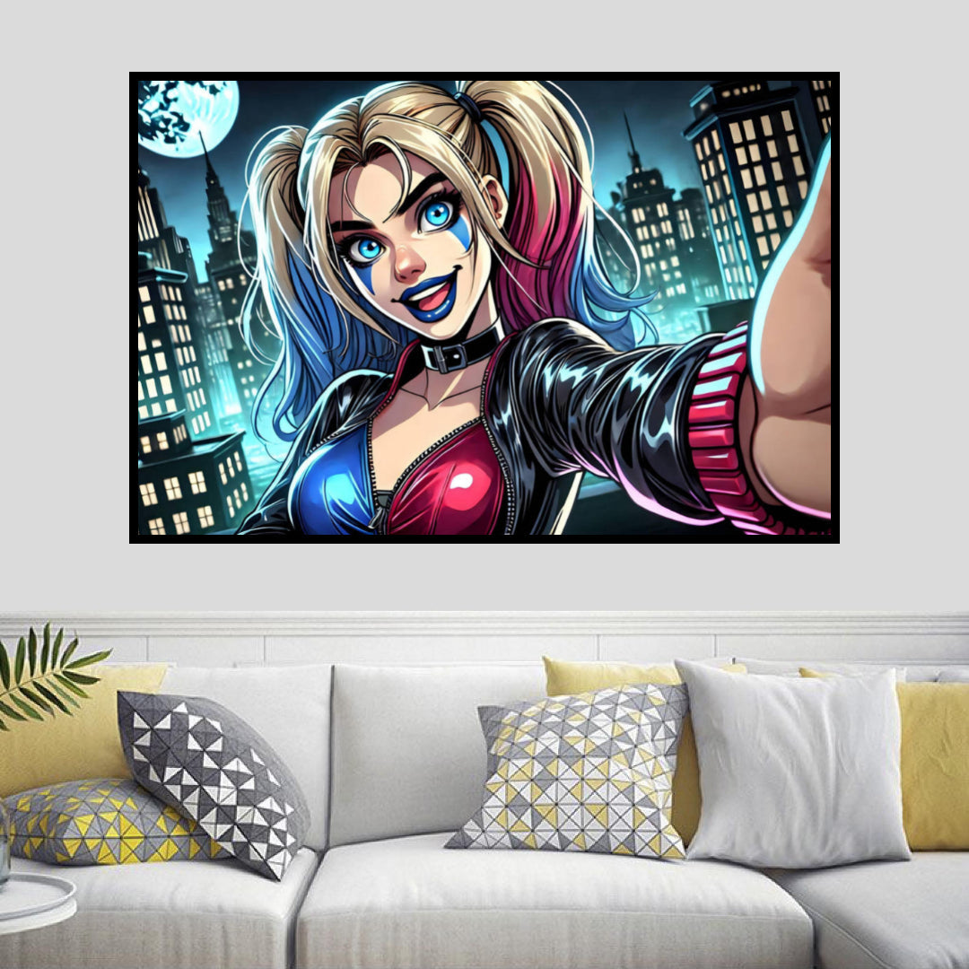 selfie-harley-quinn-diamond-painting-art-kit