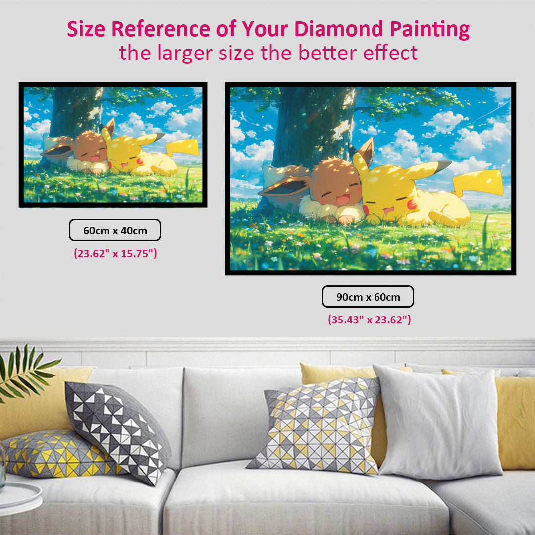sleepy-pikachu-and-eevee-diamond-painting-art-kit