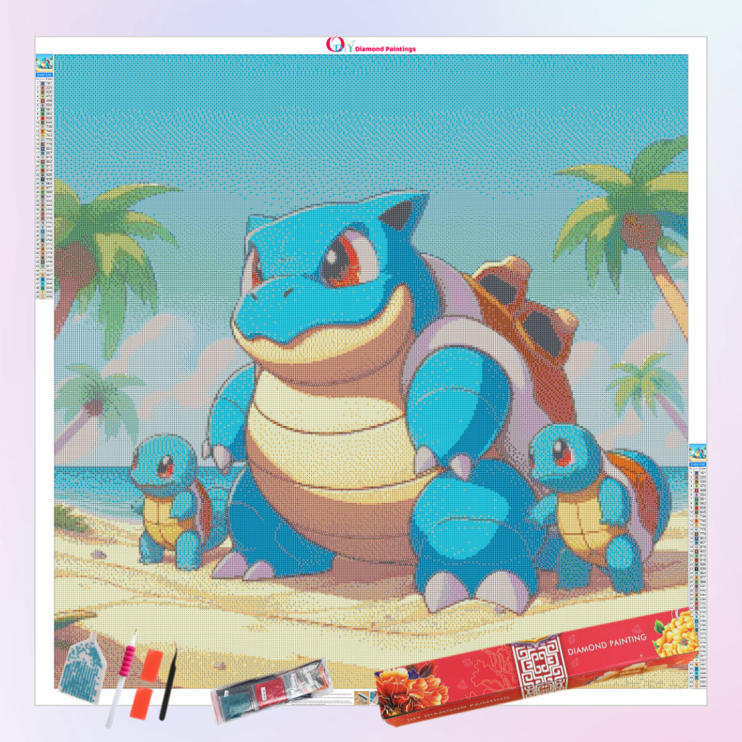 squirtle-squad-on-vacation-diamond-painting-art-kit