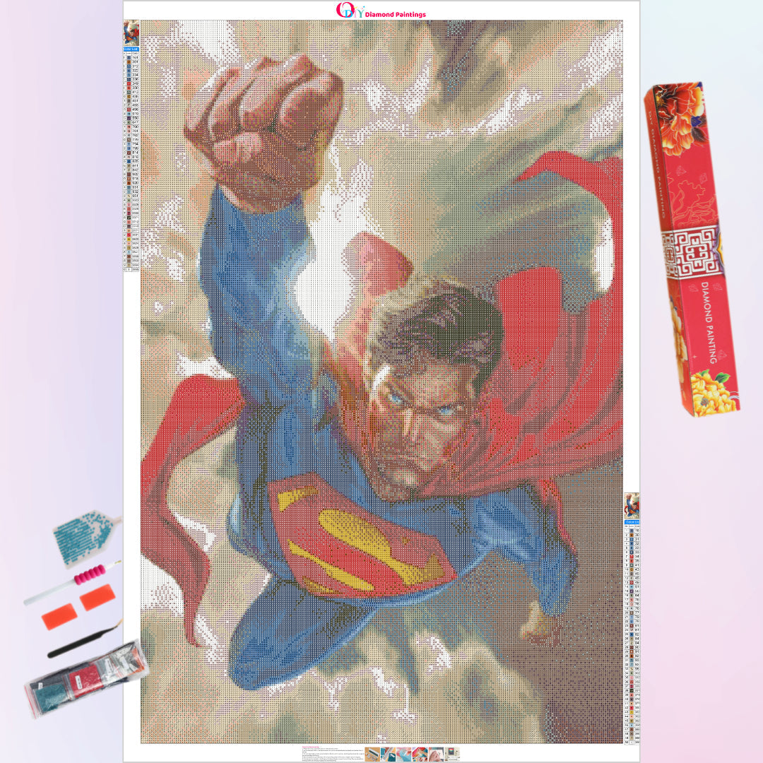 superman-in-flight-diamond-painting-art-kit