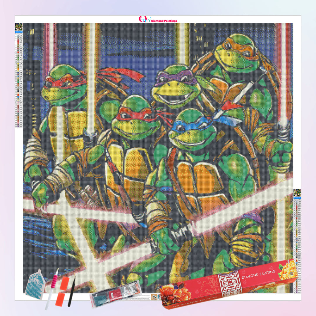 tmnt-ninja-turtles-with-light-sabers-diamond-painting-art-kit