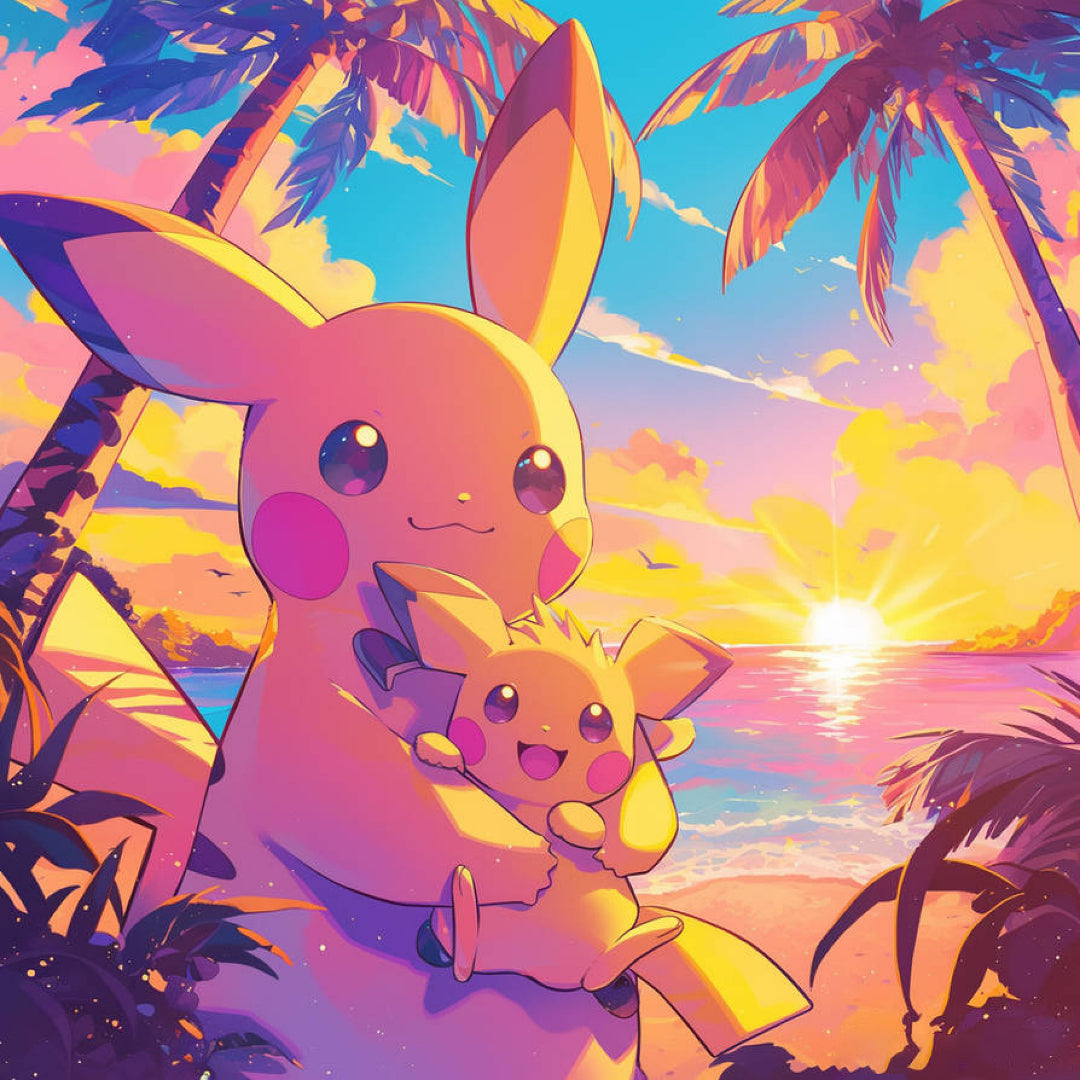 tropical-vacation-pikachu-diamond-painting-art-kit