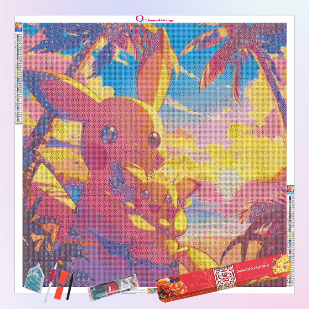 tropical-vacation-pikachu-diamond-painting-art-kit