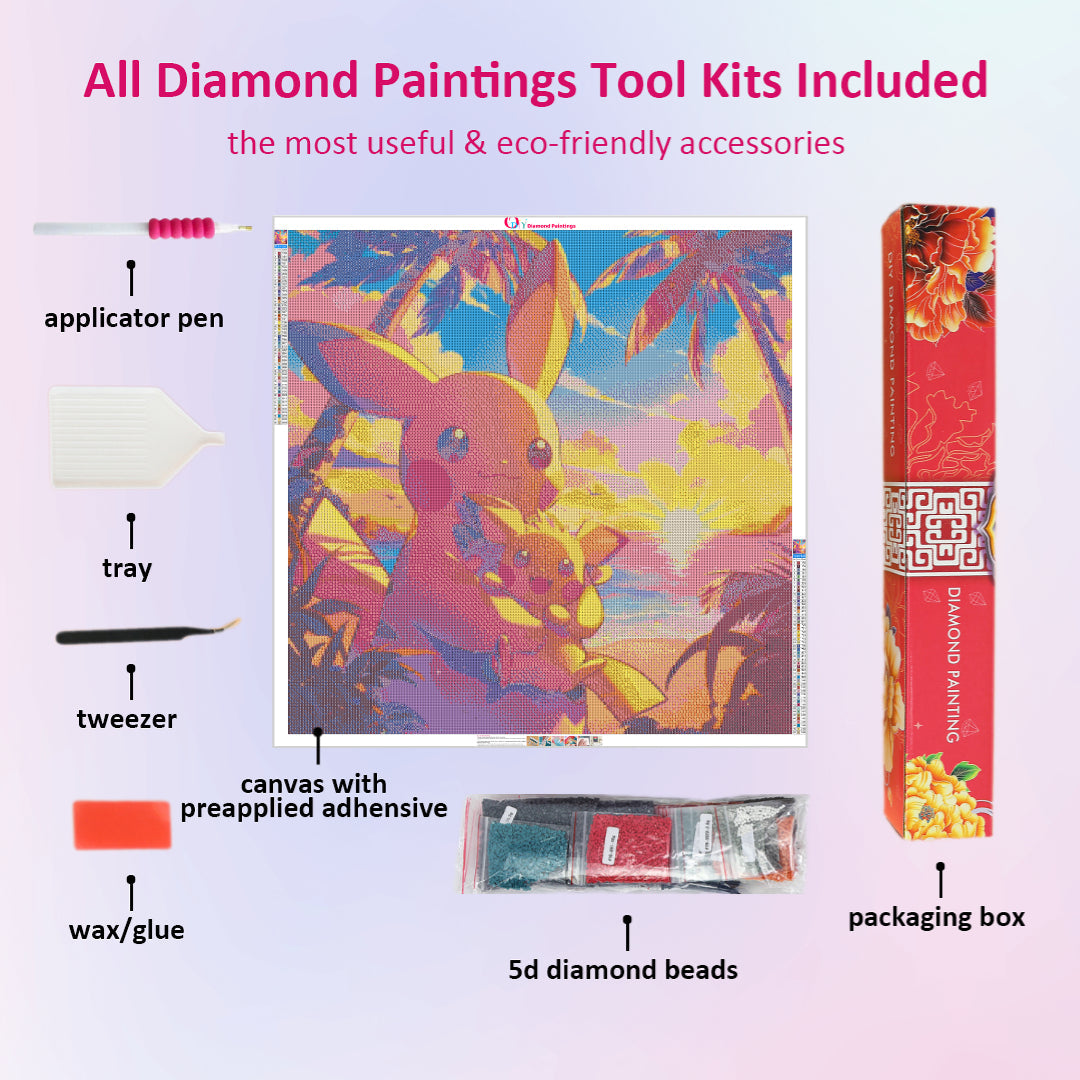 tropical-vacation-pikachu-diamond-painting-art-kit