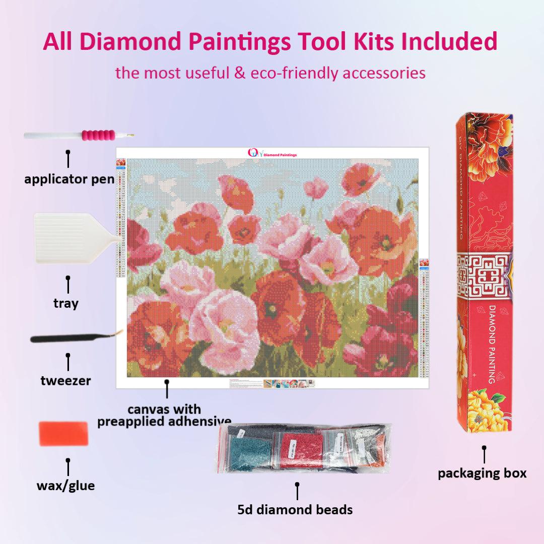 Pink & Red Flowers Diamond Painting