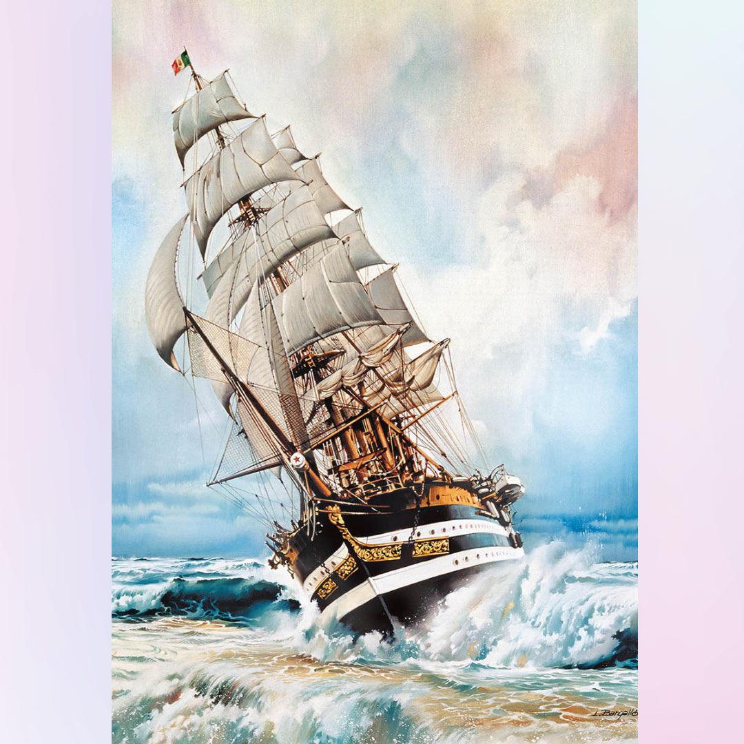 Rough Sailing at Sea Diamond Painting