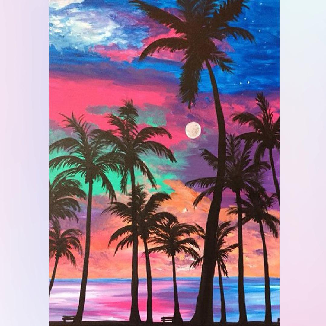 Palm Trees by the Seaside Diamond Painting
