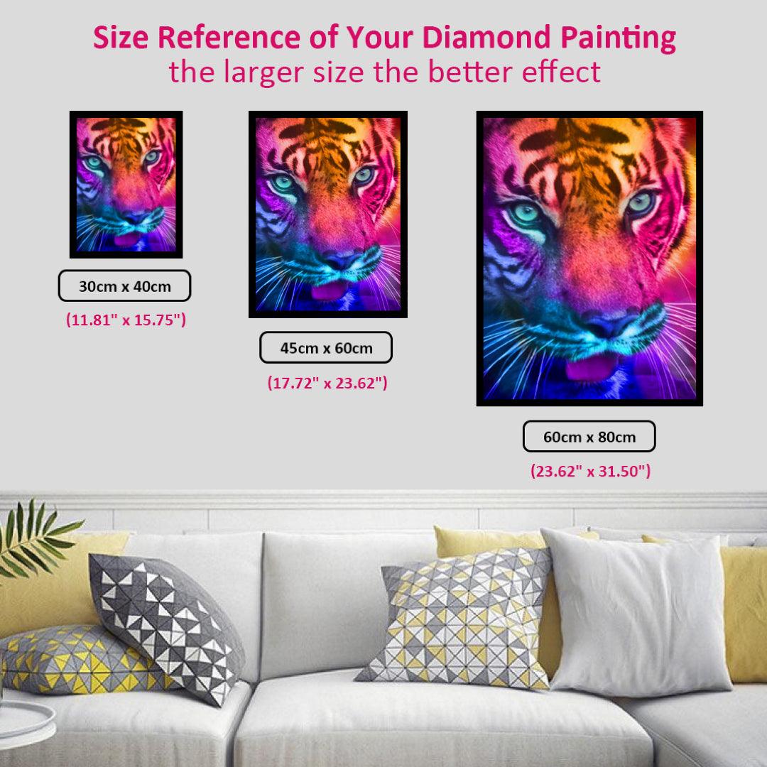 Tiger with Fantastic Lights Diamond Painting