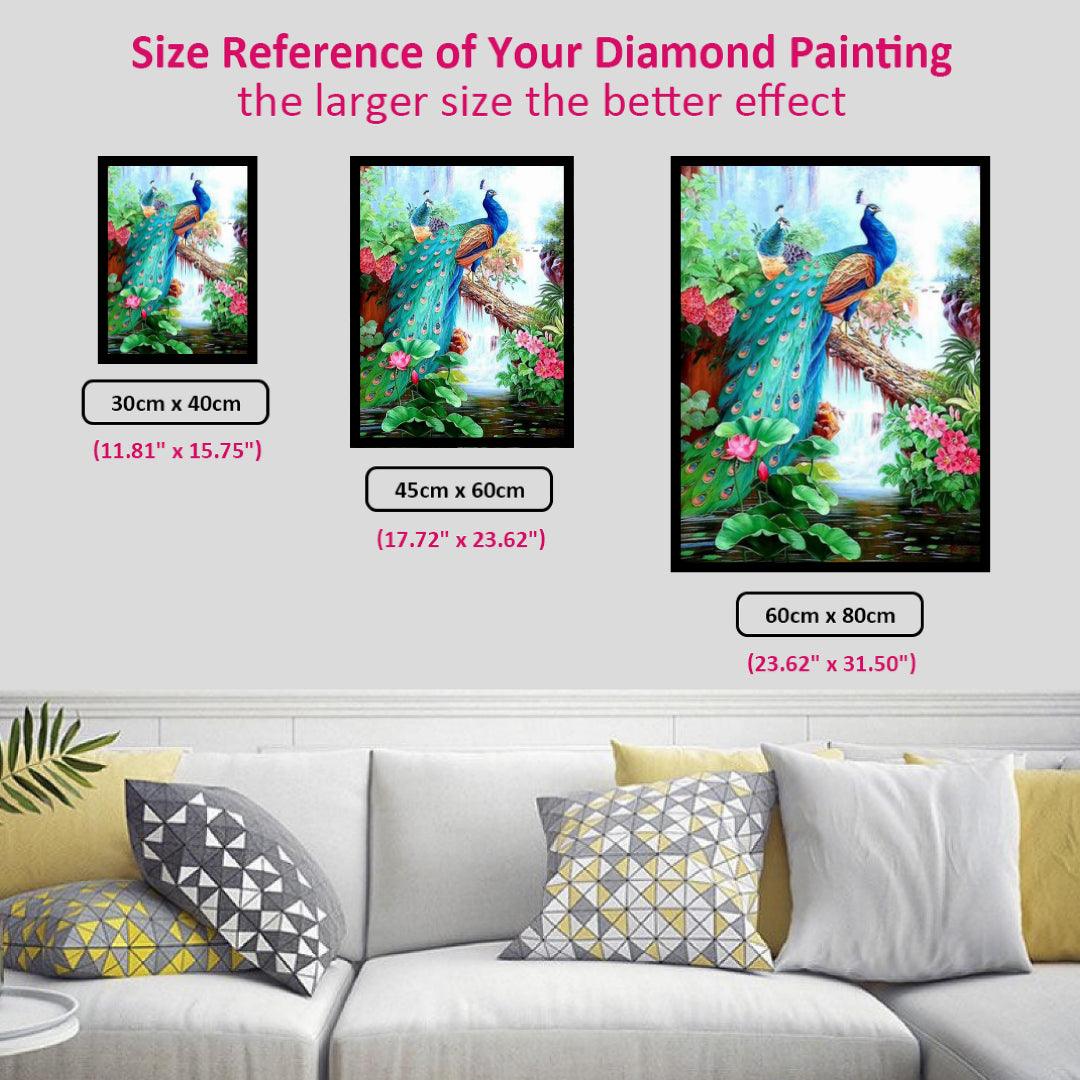 Peacocks in Forest River Diamond Painting