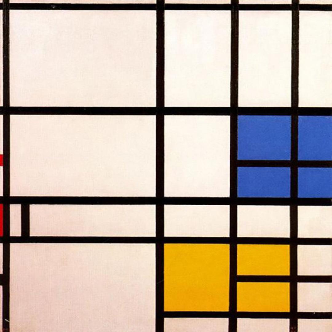 Mondrian Composition No. 11 London with Blue Red and Yellow Diamond Painting