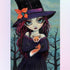 Lovely Witch and Fox Diamond Painting