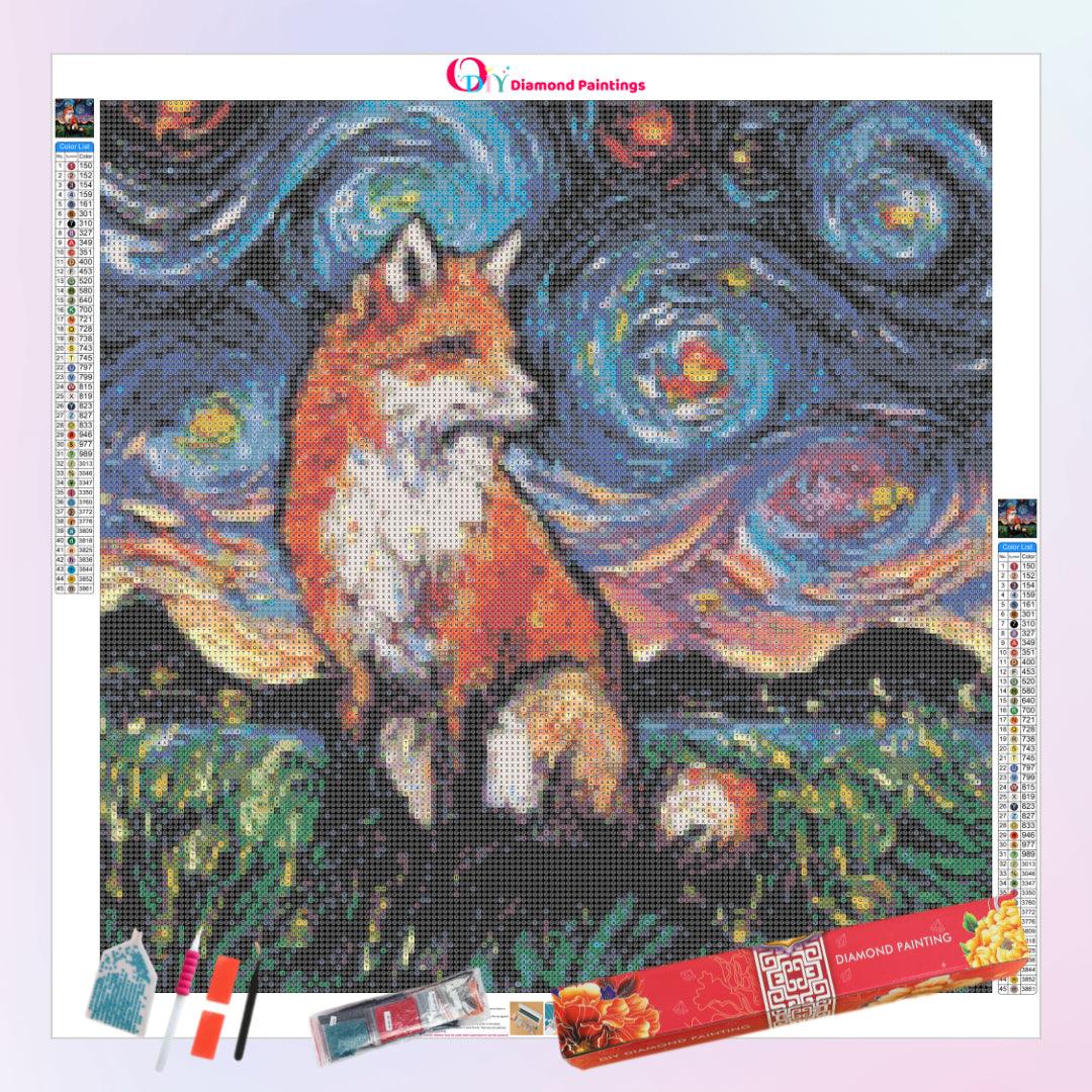 Fox in the Starry Night Diamond Painting