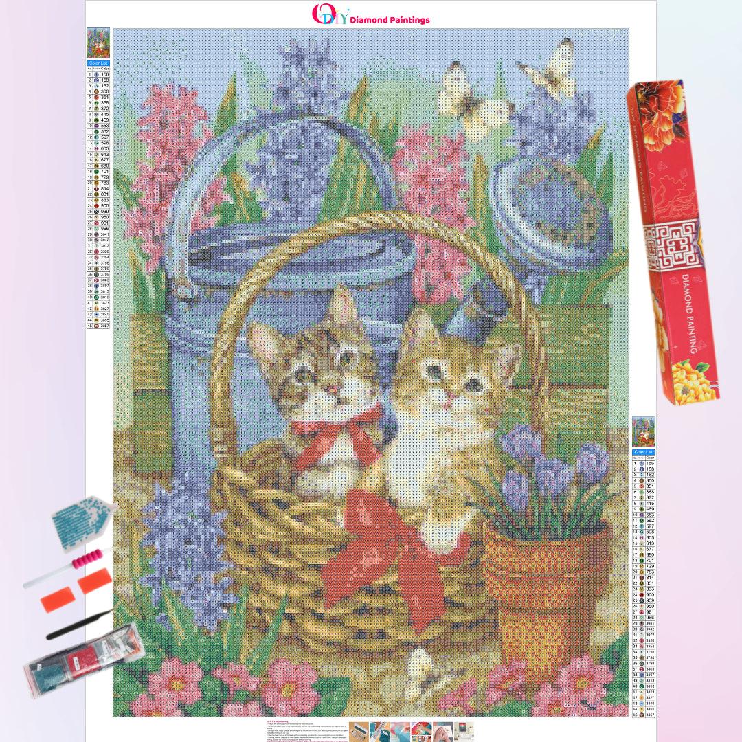 Cute Cats in the Basket Diamond Painting
