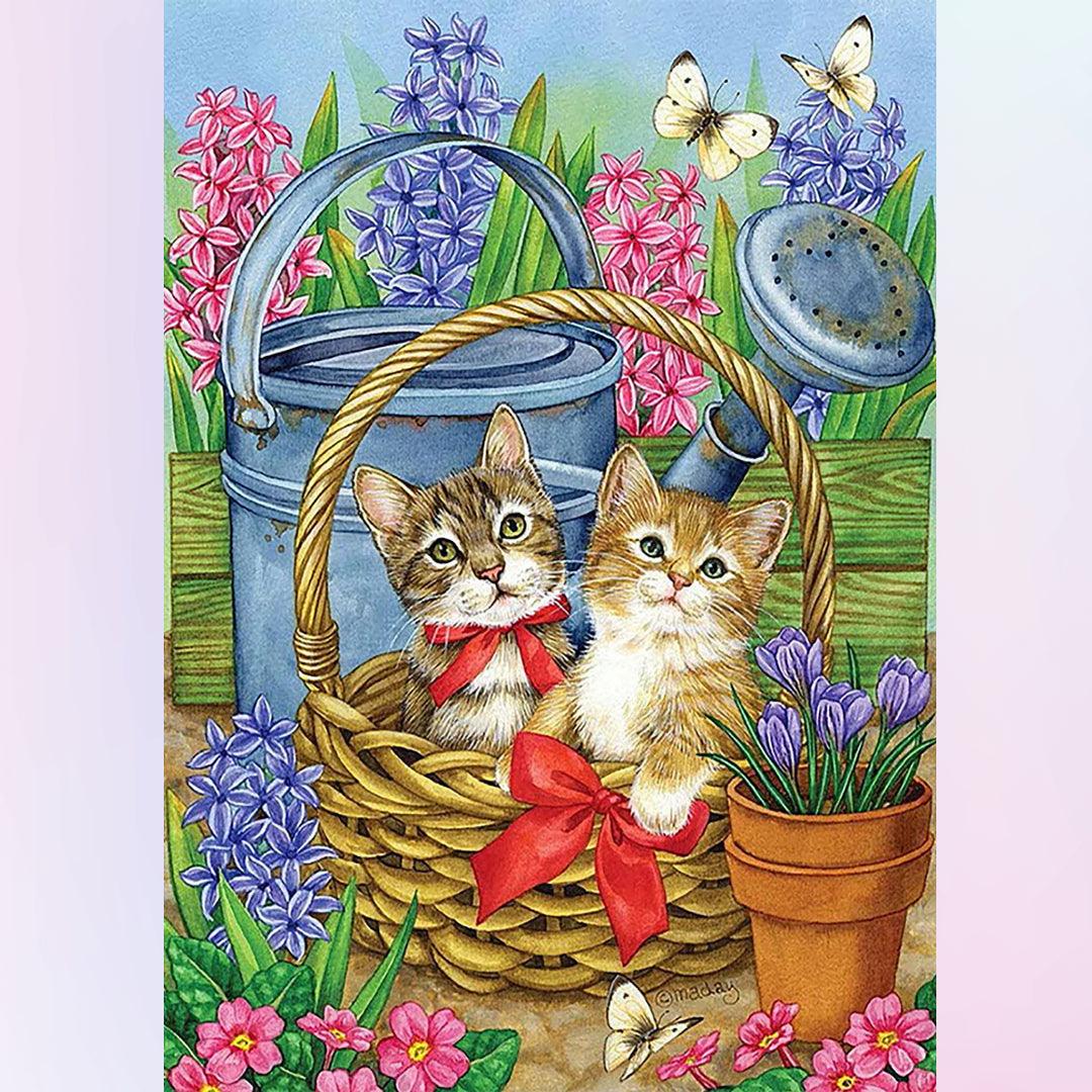 Cute Cats in the Basket Diamond Painting