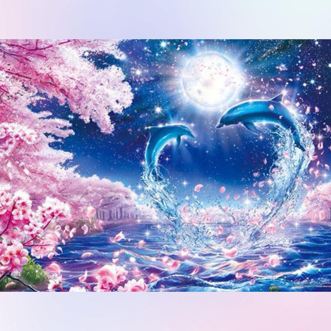 Dolphin Dance of Love Diamond Painting