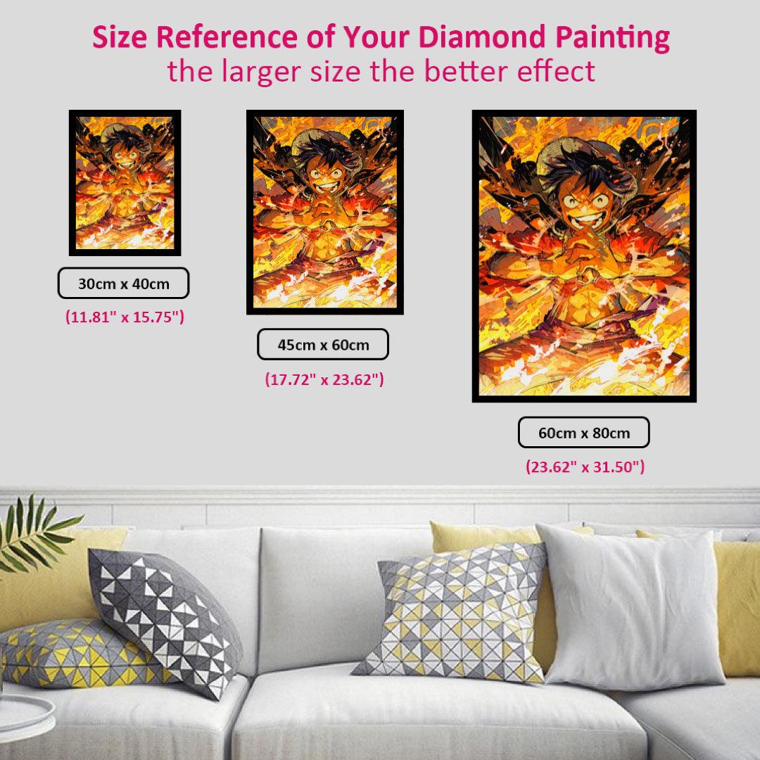 Luffy on Fire Diamond Painting