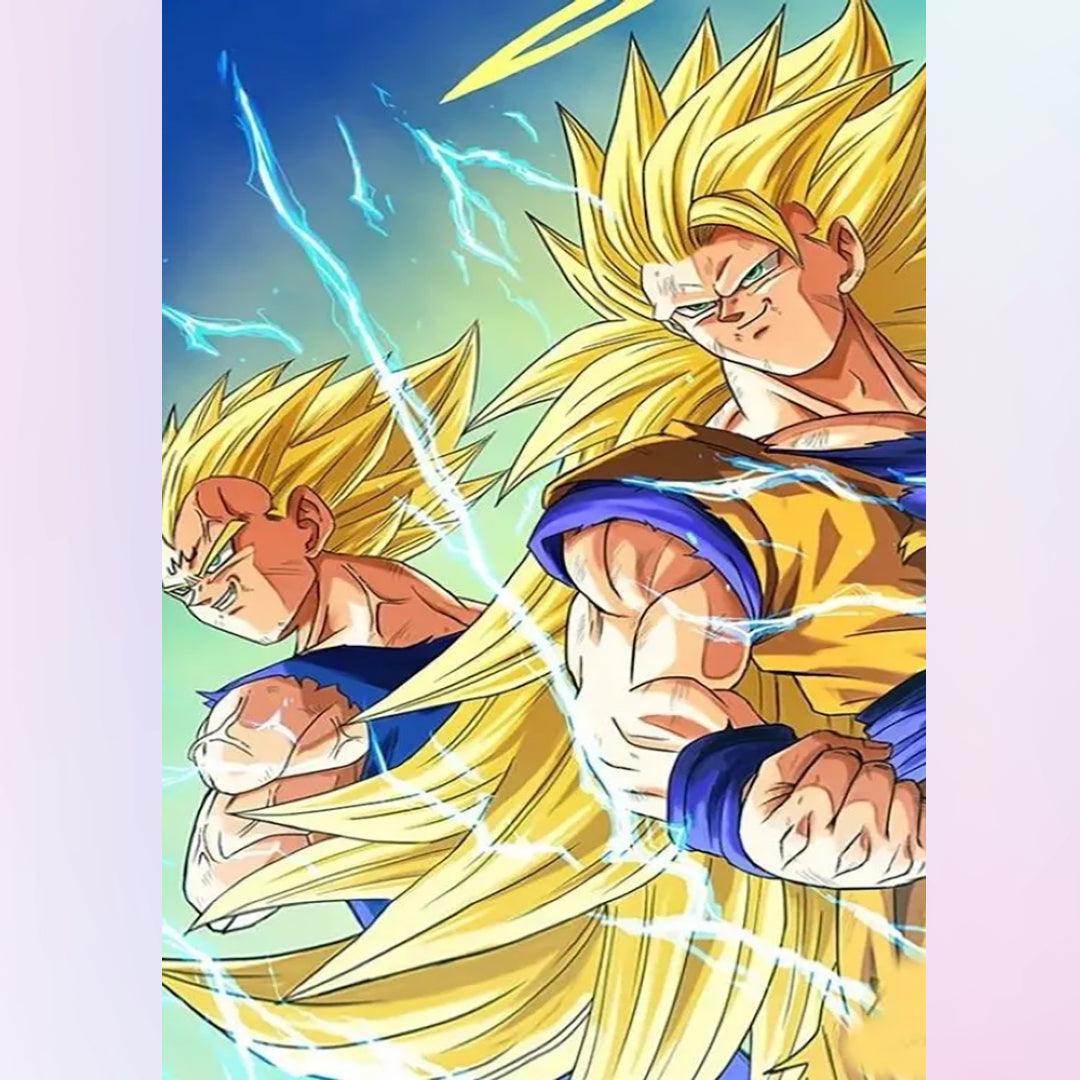 Goku Super Saiyan III and Majin Vegeta Diamond Painting