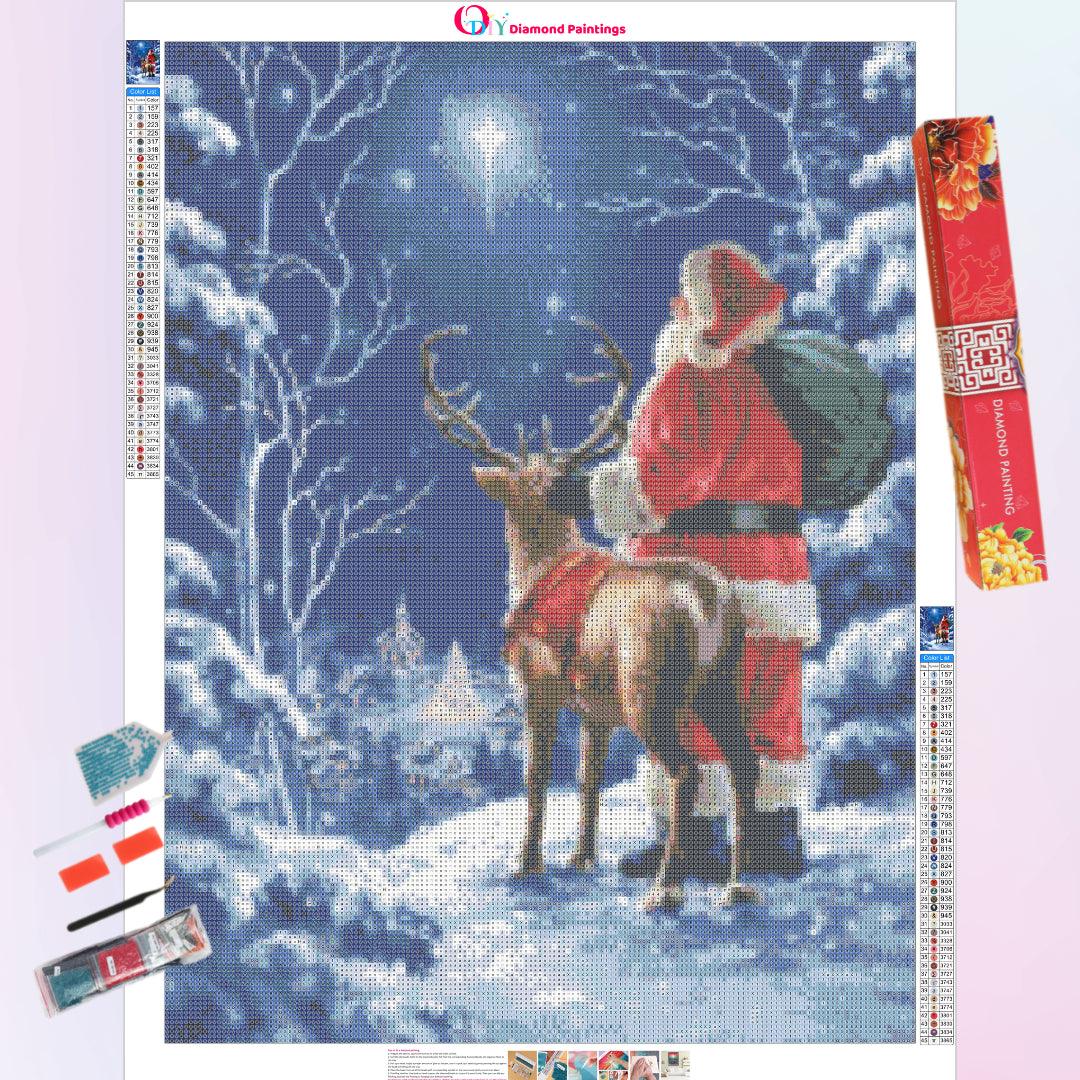 Deer and Santa Claus Diamond Painting