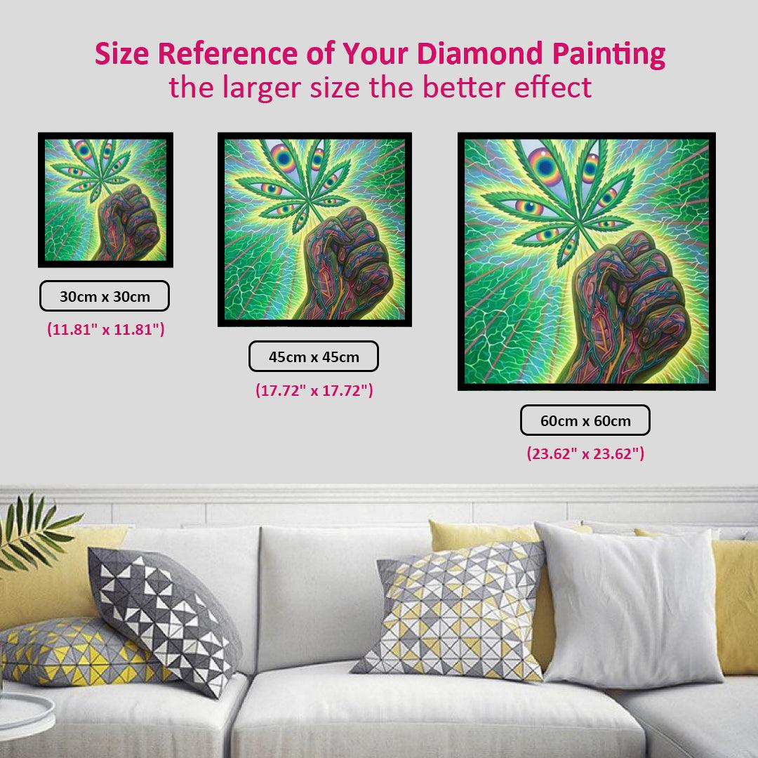 Graffiti Hand Tropical Leaf Eyes Diamond Painting