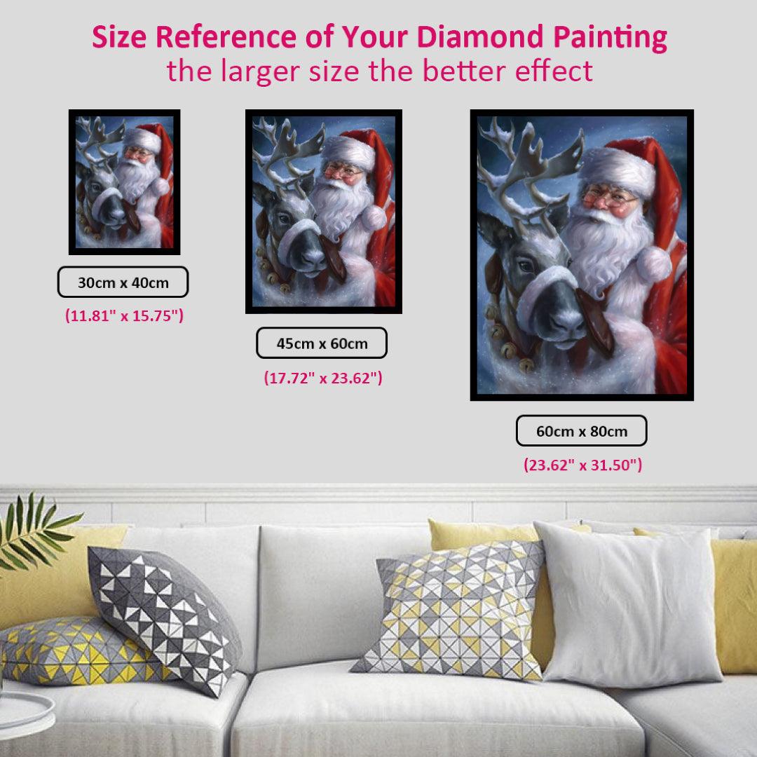 Santa Claus and Santa Deer Diamond Painting