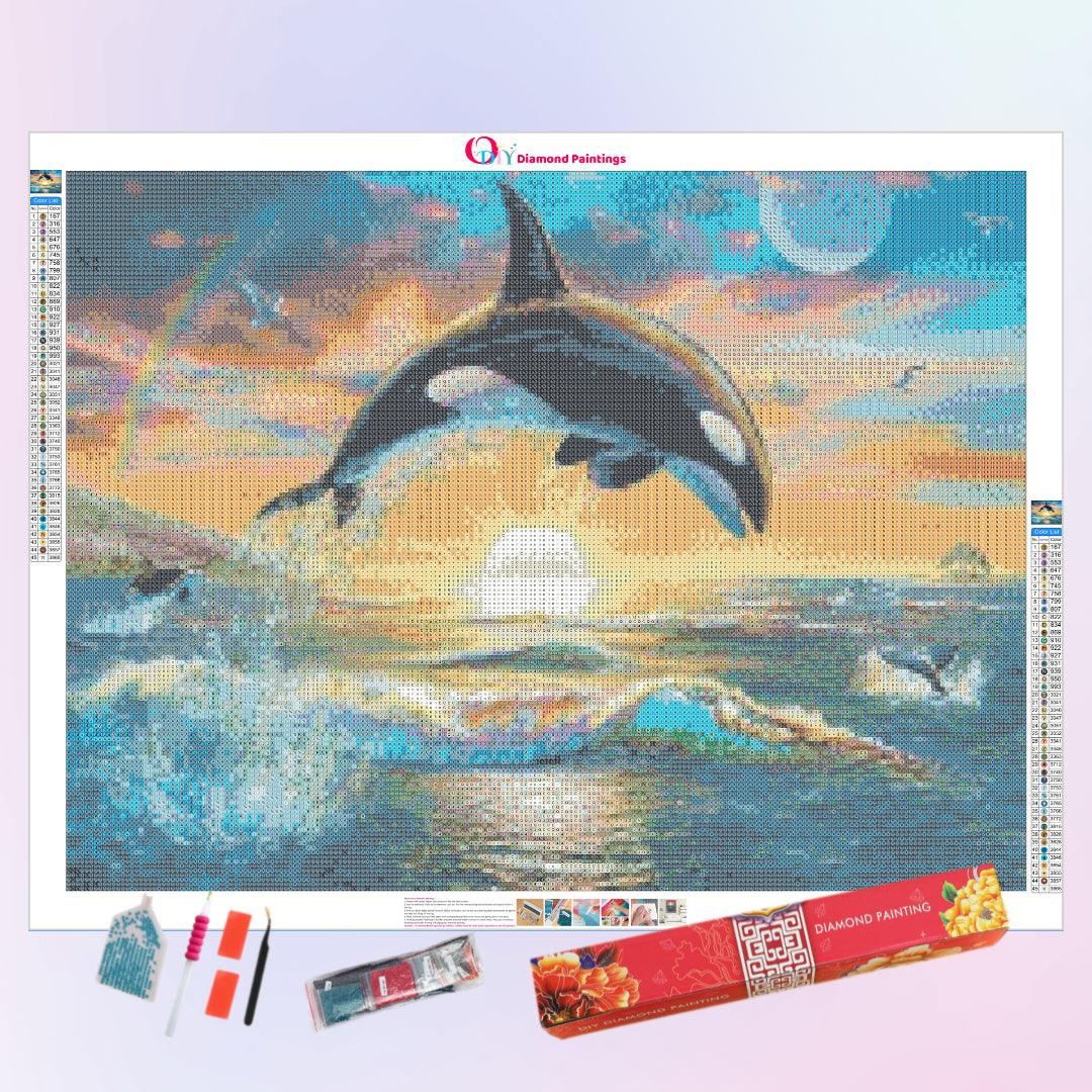 Dolphin in the Sunset Diamond Painting