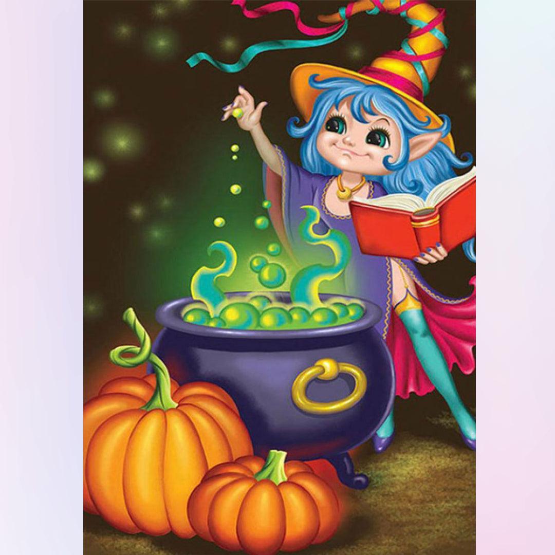 Little Witch Learning to Make Potion Diamond Painting