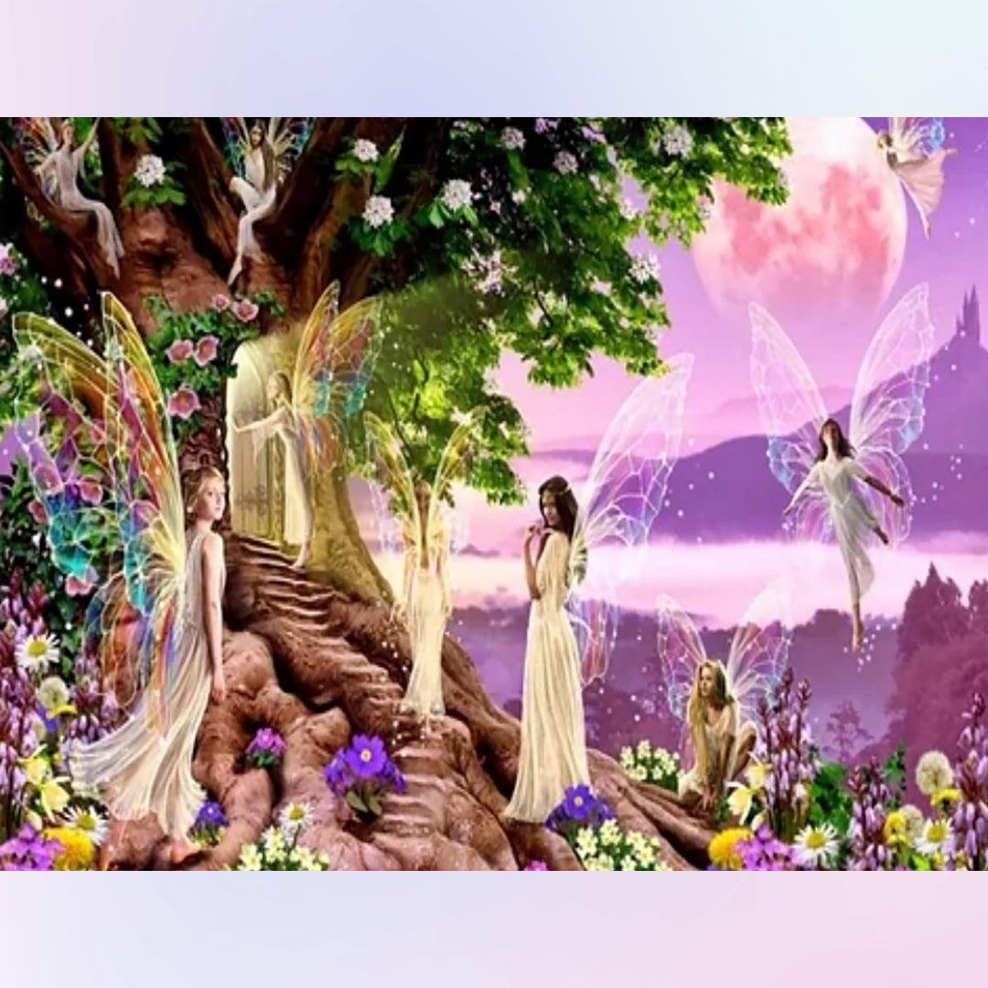 Fairy in Tree Hole Diamond Painting