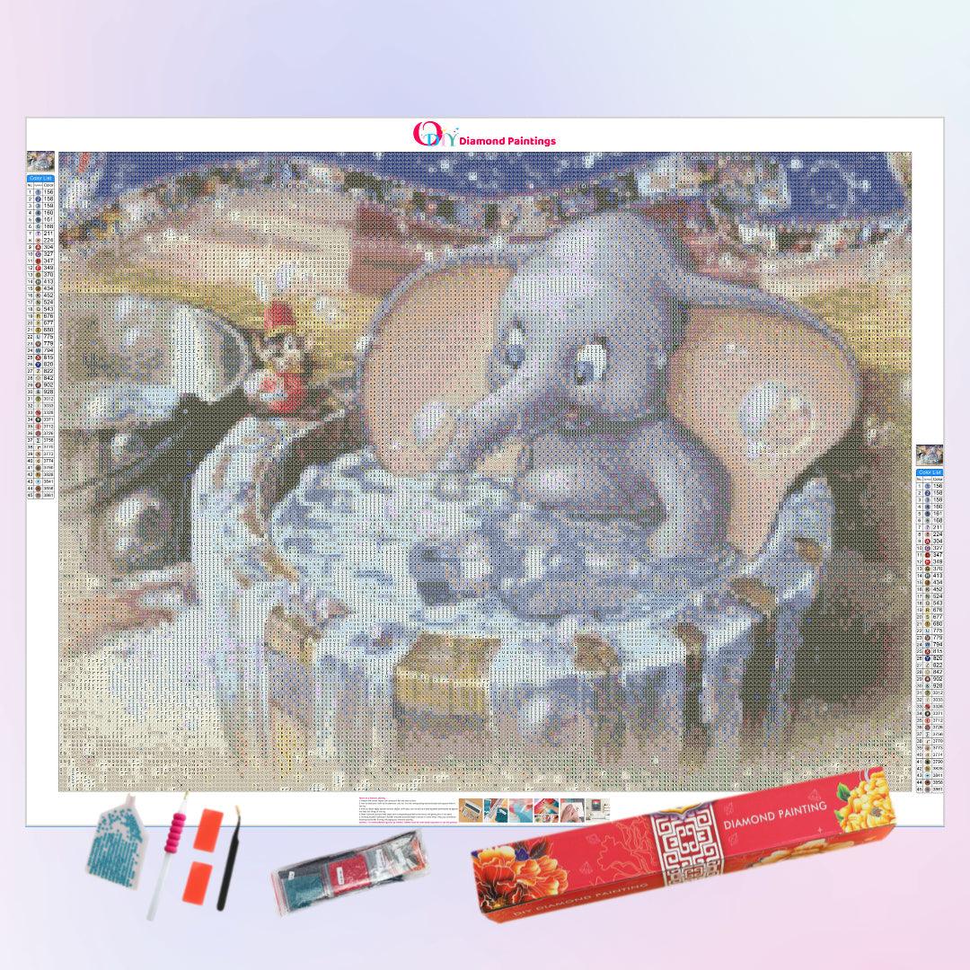 Baby Elephant in the Bath Diamond Painting