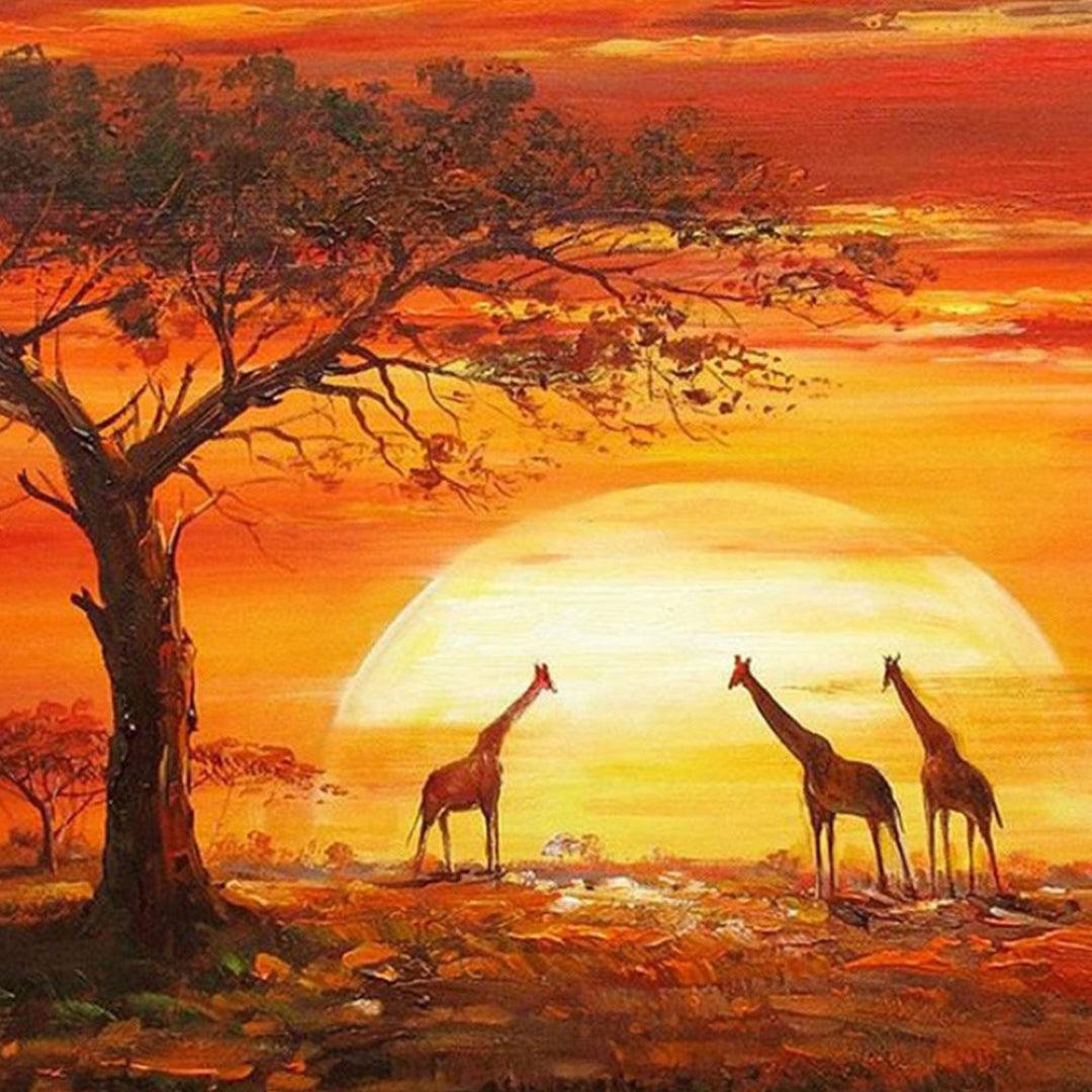 Giraffes at Sunset Diamond Painting