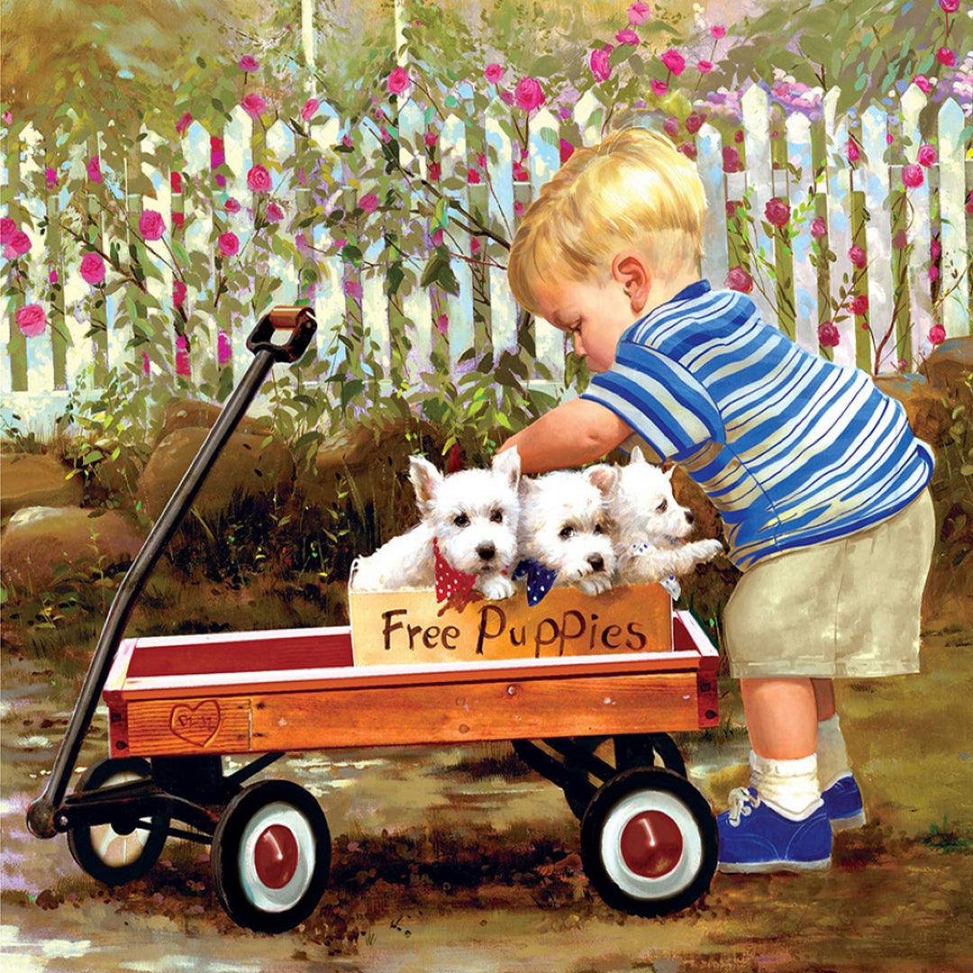 Boy's Free Puppies Booth Diamond Painting