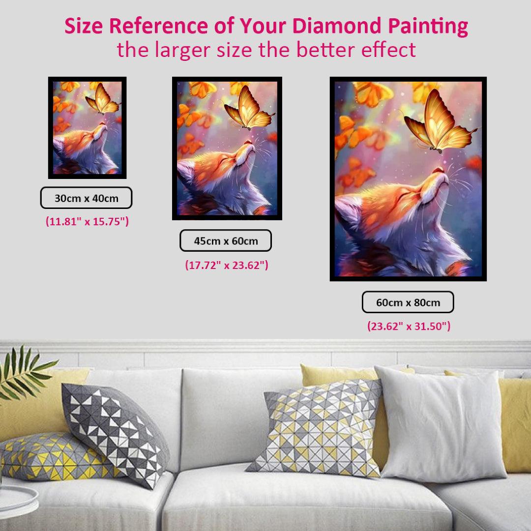 Fox Smelling Butterfly Diamond Painting