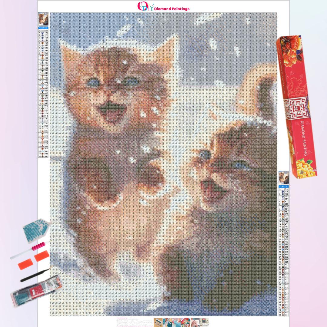 Cute Cats in the Snow Diamond Painting