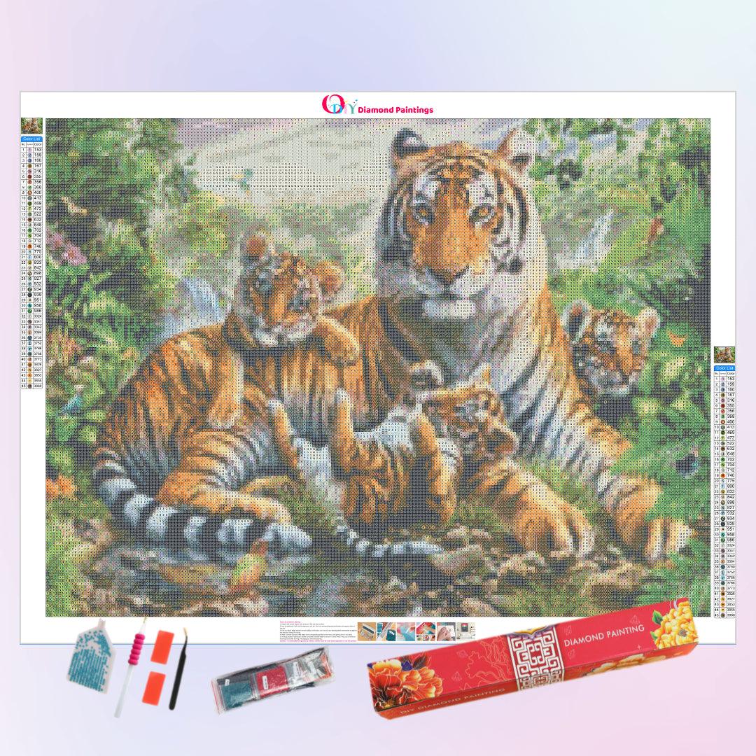 Tigers in the Beautiful Forest Diamond Painting